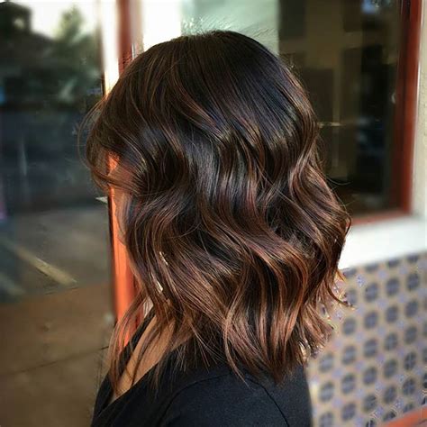 Balayage ideas for short dark hair. 21 Cute Lob Haircuts for This Summer | Page 2 of 2 | StayGlam