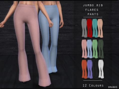 The Sims Resource Jumbo Rib Flares Pants By Oranostr • Sims 4 Downloads