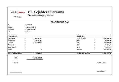 Contoh Penyata Gaji Pekerja Cafe Contoh Membuat Payslip Slip Gaji Riset