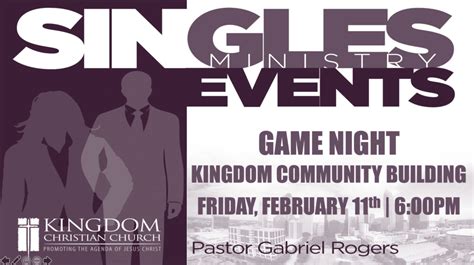Singles Event Game Night Kingdom Christian Church