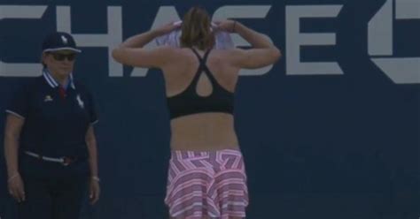 u s open accused of sexism after alizé cornet penalized for taking off her shirt cbs news