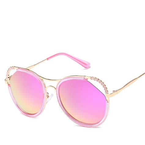 luxury design diamond women sunglasses metal frame wrap gradient sun glasses beach glasses shade
