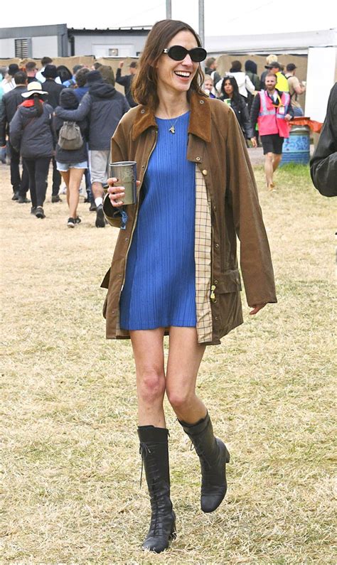 Alexa Chung S Glastonbury Dress And Boots Outfit Is Too Chic Who What Wear
