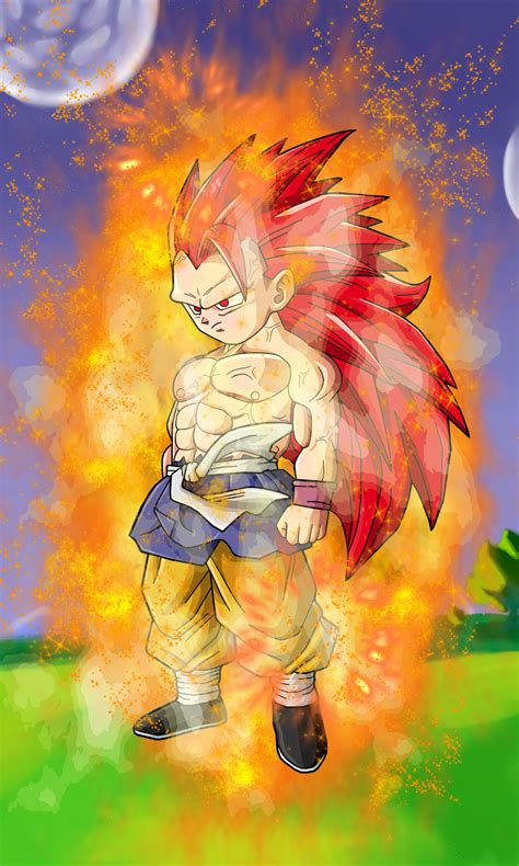 Super Saiyan 3 God Kid Goku Gt Waura By