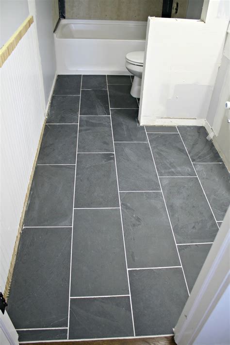 Porcelain sheets or large tiles in a small bathroom. How to tile a bathroom floor (it's done!) | WHITE HOMES