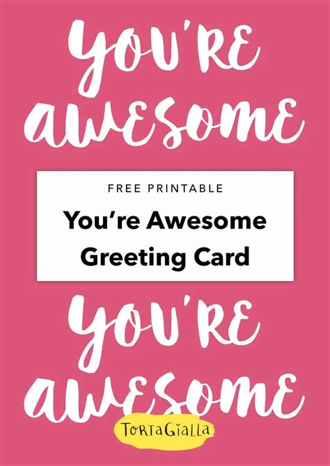 You Are Awesome Printable Card Instant Download Pdf Card Template Paper