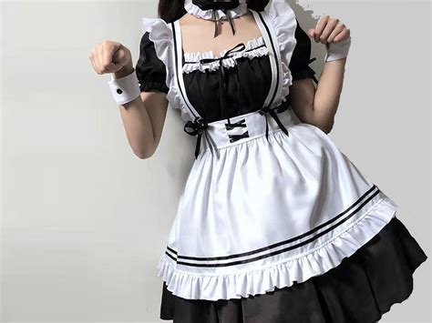 Sexy Maid Cosplay Costume Cute Female Student Dress Girlfriend Etsy