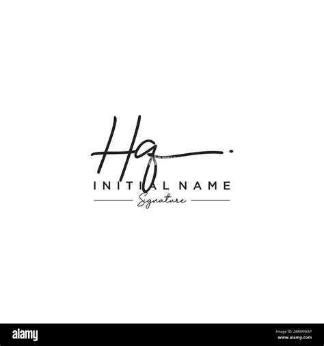 vector de plantilla de logotipo de firma de la letra hq imagen vector de stock alamy