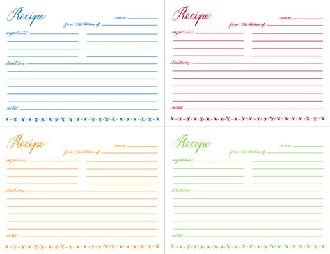 Free 4x6 Recipe Card Templates For Microsoft Word Printable Templates