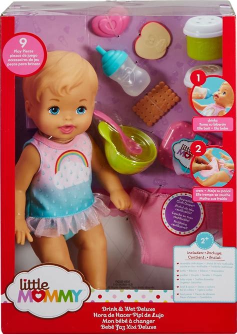 Mattel Little Mommy Drink And Wet Deluxe Doll Pink Blue Toys For
