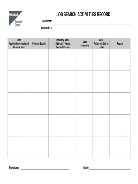 Job Search Log Template 2020 2021 Fill And Sign Printable Template