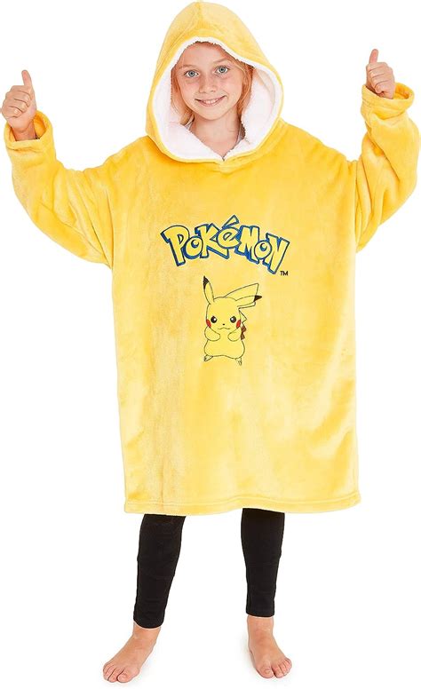 Pokemon Hoodie For Boys Pikachu Oversized Blanket Hoodie Kids Fleece