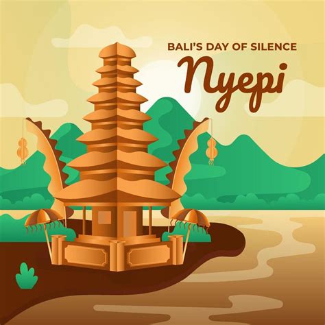 Happy Nyepi Balinese Day Of Silence Background Vector Art At Vecteezy