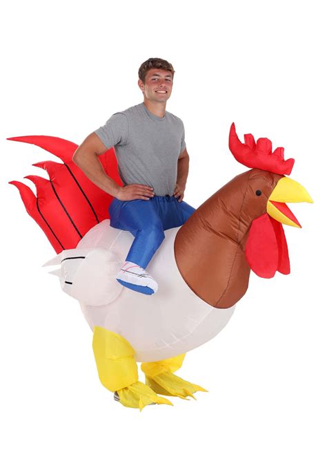Inflatable Ride On Rooster Costume For Adults