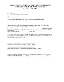 Letters of resignation samples free two weeks notice resignation. Rhode Island 24-Hour Notice to Quit Form | Illegal ...