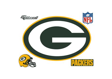 Green Bay Packers Logo Giant Officially Licensed Nfl Removable Wall