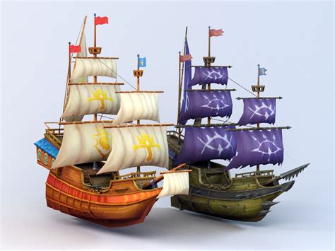 Anime Pirate Ship 3d Model Download For Free