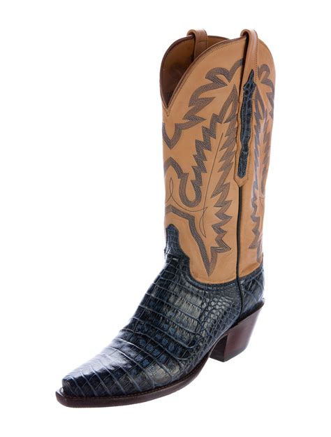 Lucchese Alligator Cowboy Boots Blue Boots Shoes Lcc20028 The