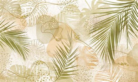 Tropical Palm Leaves Wall Mural Wallpaper Extradecor