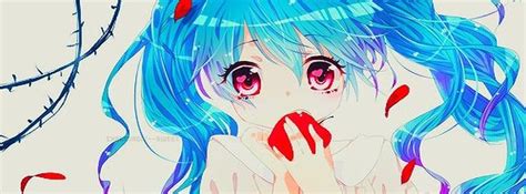 Anime Art Blue Hair Cute Kawaii Facebook Covers Facebook Covers