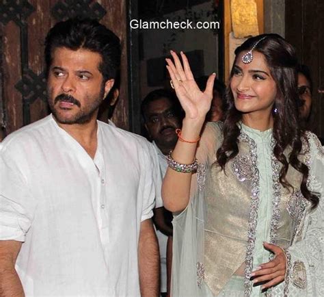 Sonam Kapoor During Diwali Celebration With Her Father Anil Kapoor