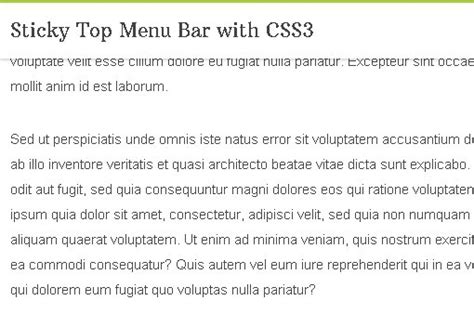 In the above example, our top bar includes a dropdown menu , along with a text input field and action button. Sticky Top Menu Bar with CSS3 | Free jQuery Plugins