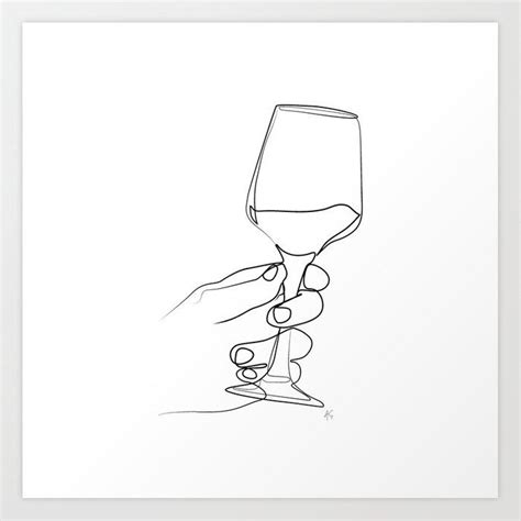 Kitchen Collection Hand Holding Wine Glass Art Print Wine Glass