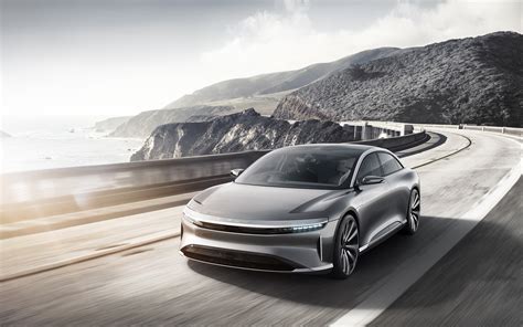 Wallpaper Lucid Air Cars Road Luxury Electric Car Silver