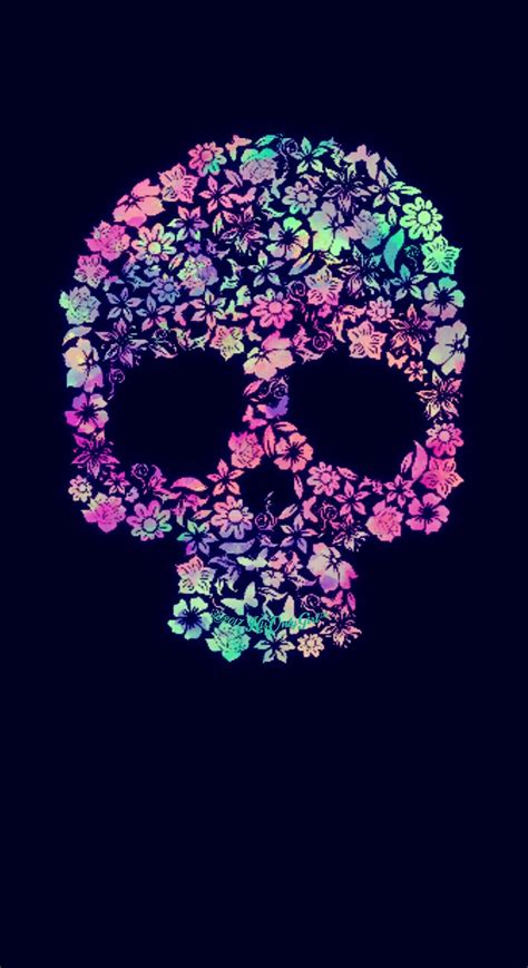 Sweet Floral Skull Galaxy Wallpaper I Created For The App Cocoppa