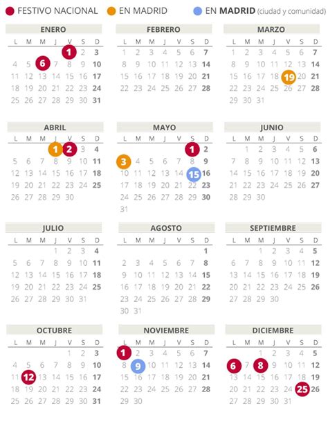 Calendario Laboral Estos Son Los Festivos Y Puentes De Madrid En