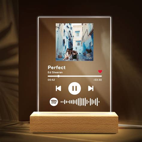 Perfect By Ed Sheeran Custom Spotify Code Music Smooth Night Light Per