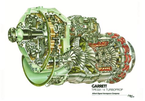 Garrett Tpe331 Turboprop Engine Cutaway Drawing 20 Download