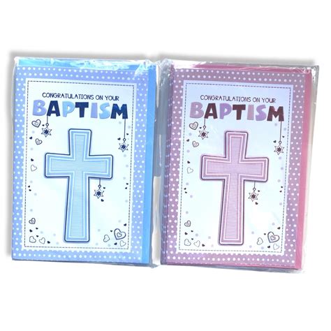 Congratulations On Your Baptism Greeting Card Pink Or Blue By