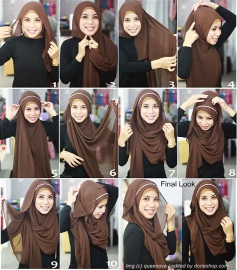 Cara Memakai Jilbab Pashmina Kreasi Dengan Headband Tutorial Hijab