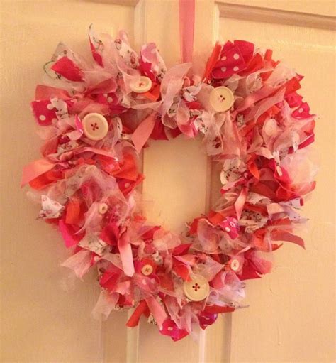 Heart Shaped Rag Wreath Valentine Wreath Rag Wreath Wreaths