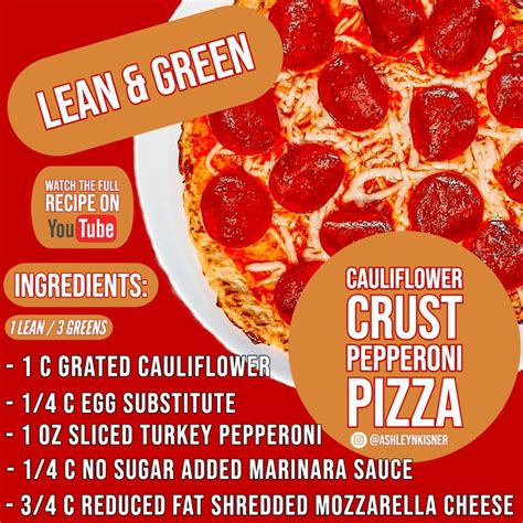 Optavia Cauliflower Crust Pepperoni Pizza Lean And Green Cauliflower