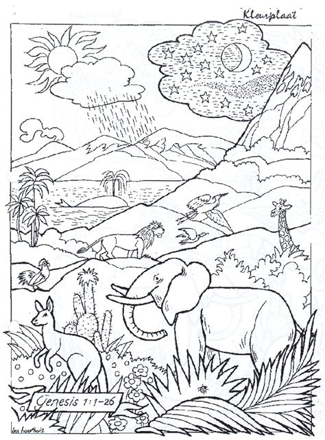 Printable Days Of Creation Coloring Pages