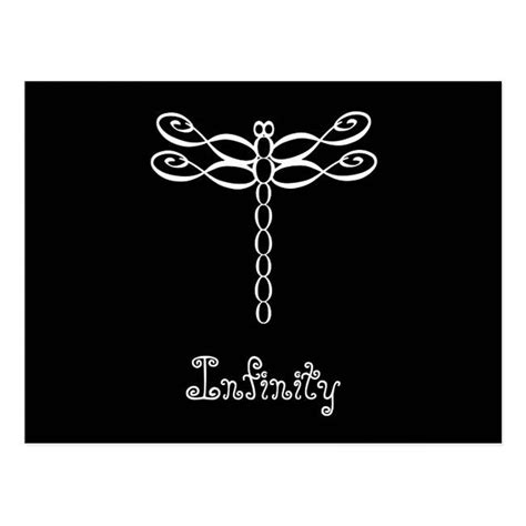 Personalized Infinity Dragonfly White Design Postcard Ad Sponsored