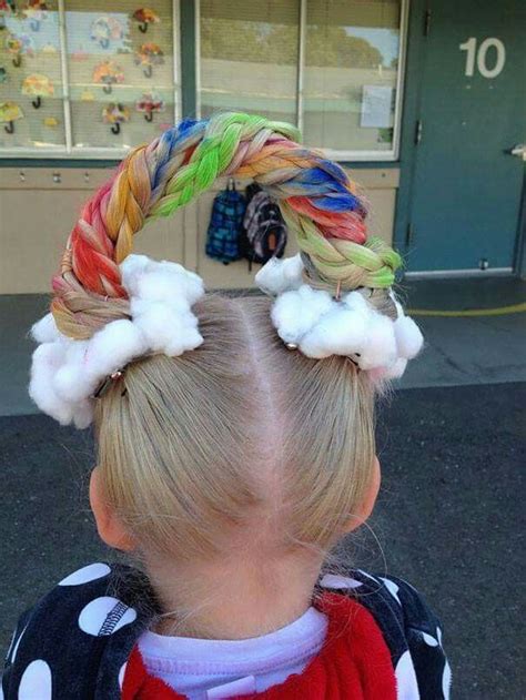 Rainbow Braid Crazy Hair For Kids Crazy Hair Day At School Crazy Hair