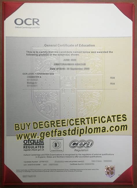 Where To Buy OCR A Lever Certificate Fake OCR GCE Certificate Buy