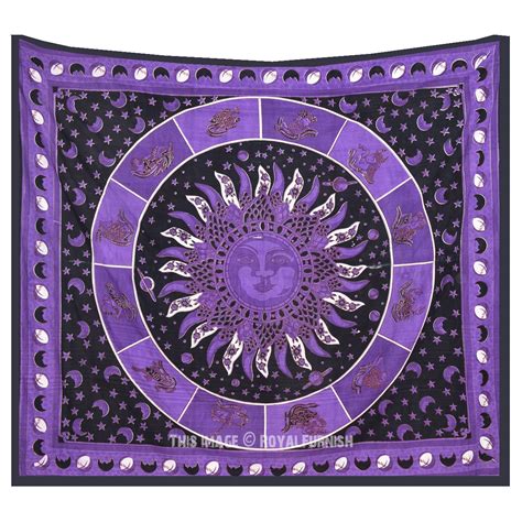 Sign up for uo rewards and get 10% off your next purchase! Queen Purple Celestial Zodiac Sign Burning Sun Tapestry Wall Hanging Bedding - RoyalFurnish.com