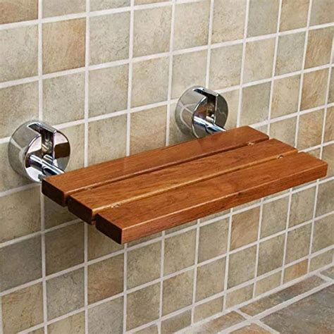 Best Wall Mount Folding Teak Shower Bench From Clevr Best Teak Shower