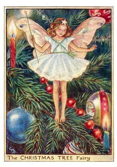 Christmas Tree Flower Fairy Vintage Print Cicely Mary Barker