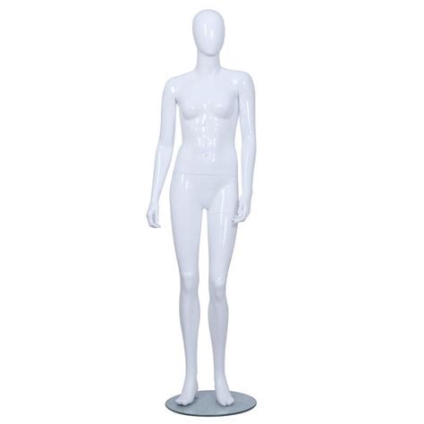 Female Mannequin With Head Glossy White Finish