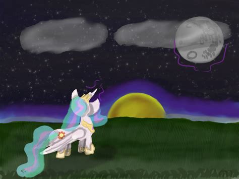 2070037 Safe Artistmaydrock Princess Celestia Pony Moon Night