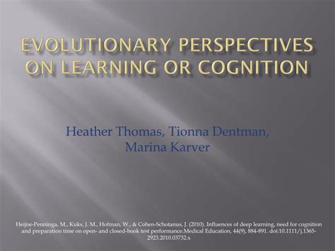 Ppt Evolutionary Perspectives On Learning Or Cognition Powerpoint