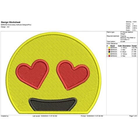 Love Emoji Machine Embroidery Design