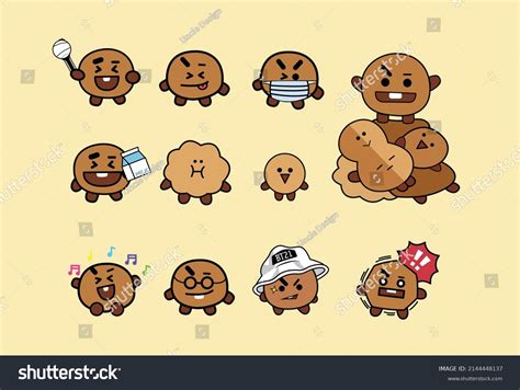 This Cute Bt Shooky Big Set Stock Vector Royalty Free