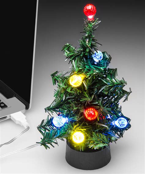 Usb Mini Led Christmas Tree Tiny Tinsel Tree Powered By Usb