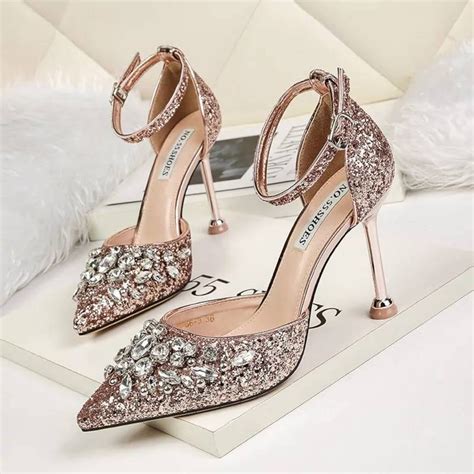 Women Embellished Bridal Shoes Diamante Wedding Etsy